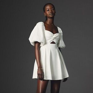 Anthropologie Moon River Puff-Sleeve Babydoll Dress